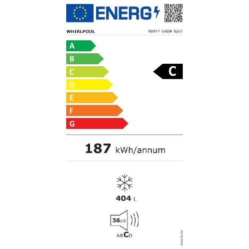 ΚΑΤΑΨΥΚΤΗΣ ΚΑΘΕΤΟΣ WHIRLPOOL WHFF 6404 W6E (191x70x80 / 404Lt / C / ΛΕΥΚΟΣ / NF)